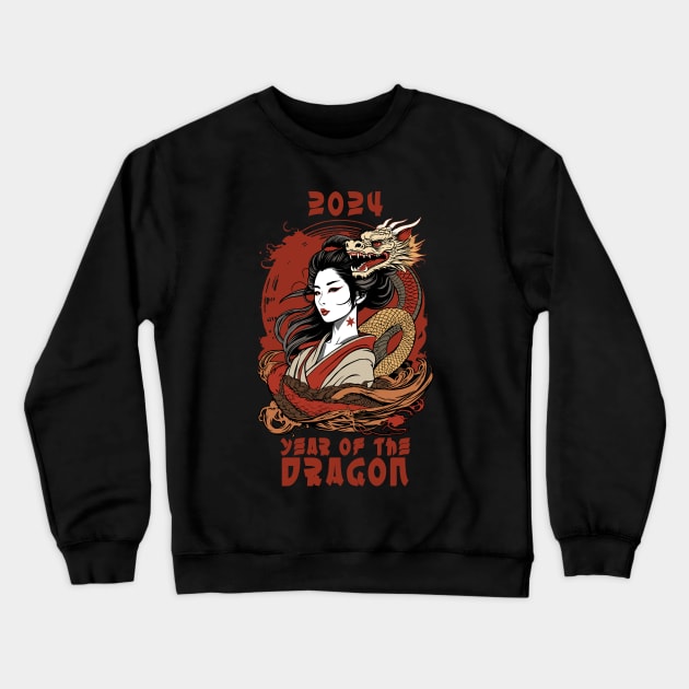 Chinese New Year | 2024 Year Of The Dragon Crewneck Sweatshirt by TMBTM